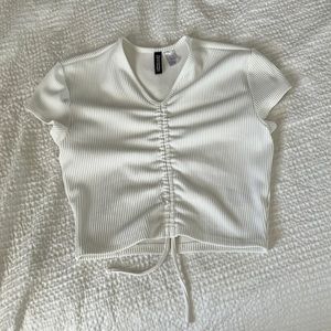 h&m white crop top